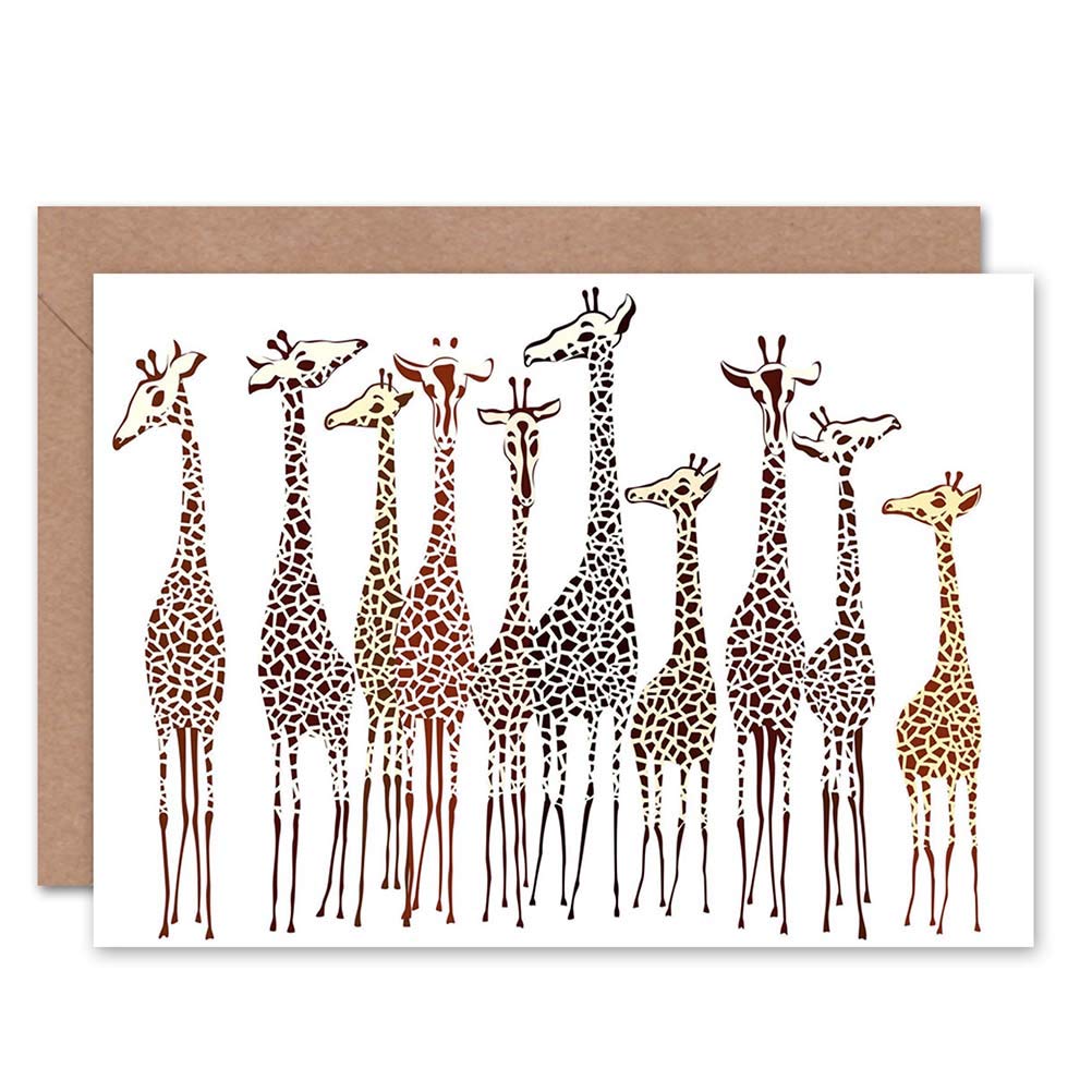 Wee Blue Coo Group Of Giraffes Greeting Card - Birthday/Blank CL1052