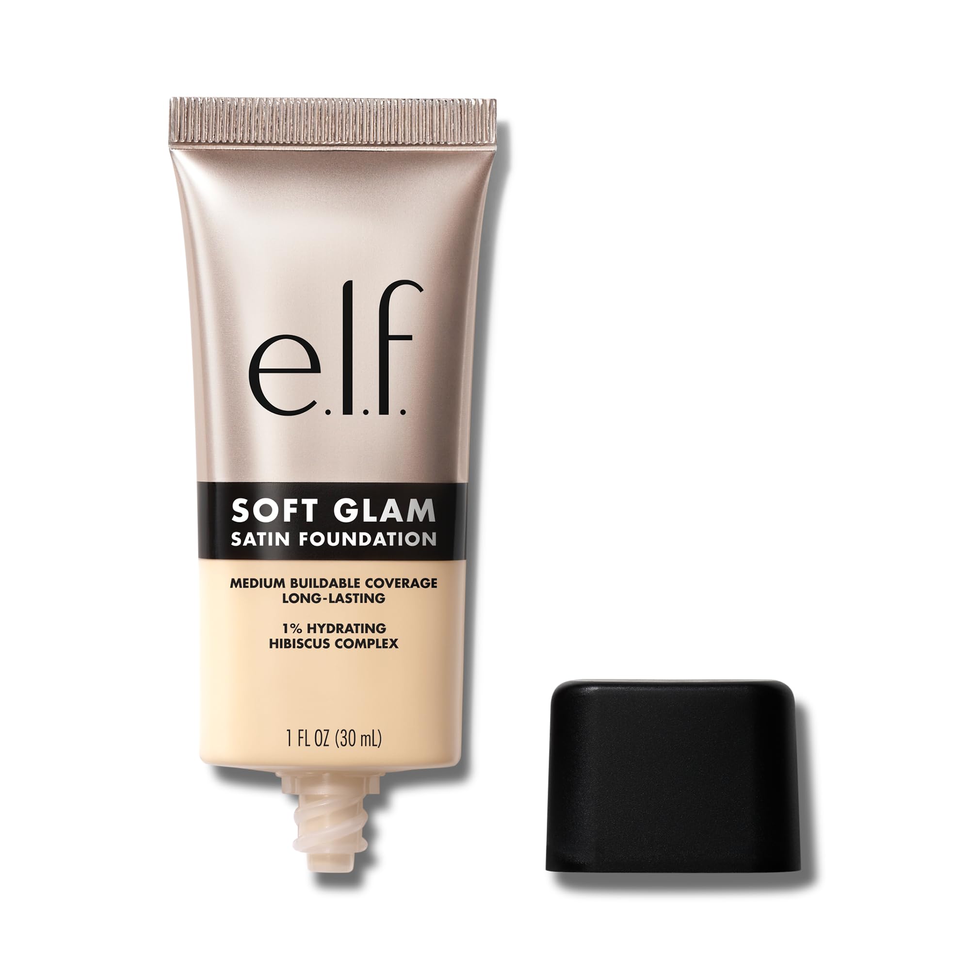e.l.f. Soft Glam Foundation, Medium Coverage, Long-Lasting & Buildable Foundation For A Smooth, Satin Finish, Vegan & Cruelty-Free, 12 Fair Warm