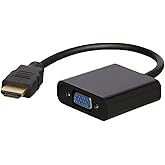 KUNOVA (TM) 1PC Piece Gold Plated HDMI to VGA, Gold-Plated Adapter (Male to Female) for Computer, Desktop, Laptop, PC, Monito