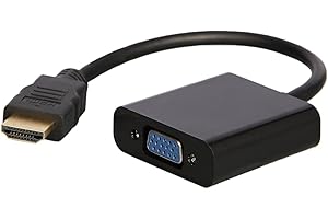 KUNOVA (TM) 1PC Piece Gold Plated HDMI to VGA, Gold-Plated Adapter (Male to Female) for Computer, Desktop, Laptop, PC, Monito