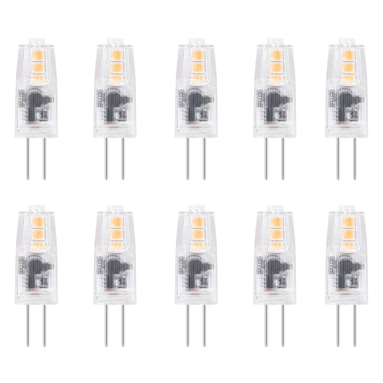 G4 COB LED Bulb, DC / AC12V, 2W Warm White 3000K LED Bulb, 20 Watt Halogen Bulb Equivalent, 360° Beam Angle, 200lm, Non-dimmable, Crystal Spotlight Bulb