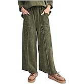 ISYBLO Men Women's Sweatpants Mens Jeans Acid Wash Womens Wide Leg Pants Drawstring Elastic Waist Pants with Pockets