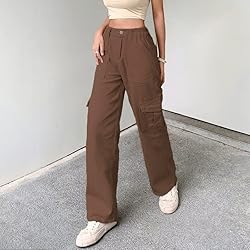 QYANGG High Waist Cargo Pants Women Stretch Baggy