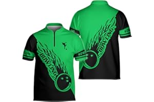 BOZENTIM Bowling Polo Shirts 3D for Men & Women, Bowling Jersey Shirt, Team Bowling Shirts Short Sleeve Polo Gift
