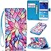 Galaxy S6 Case, JanCalm [Wrist Strap Design][Kickstand] Pattern Premium PU Leather Wallet [Card/Cash Slots] Protective Flip Cover for Samsung Galaxy S6Including -ONE Crystal Pen (Water Lily)