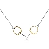 HUKKUN Horse Gift Jewelry 925 Sterling Silver Horse Snaffle Pendant Necklace Horse Gift for Women Girls