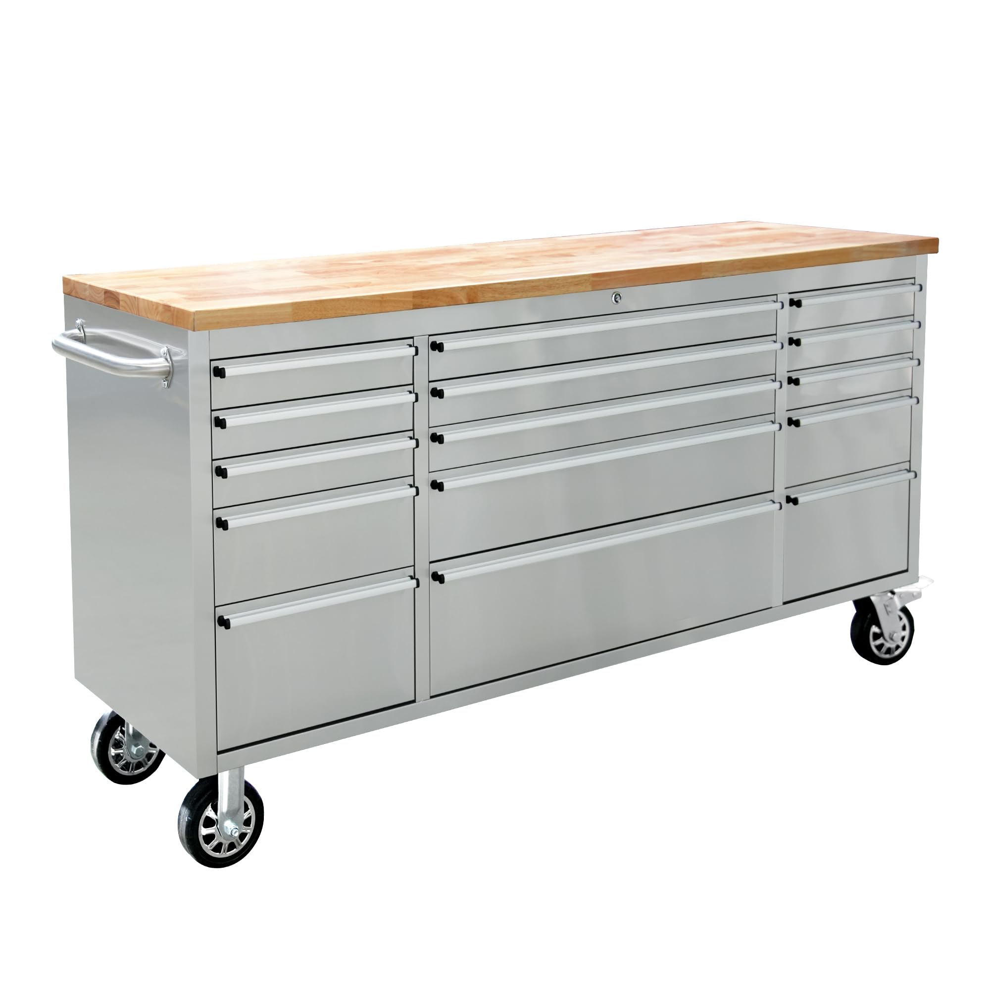 Photo 1 of ** FACTORY SEAL ***
CT Copper Tailor 72-inch Rolling Tool Chest with 15 Drawers and Wheels, Mobile Garage Workbench, Large Tool Box Storage Tool Cabinet with Wood Top for Workshop,Stainless Steel