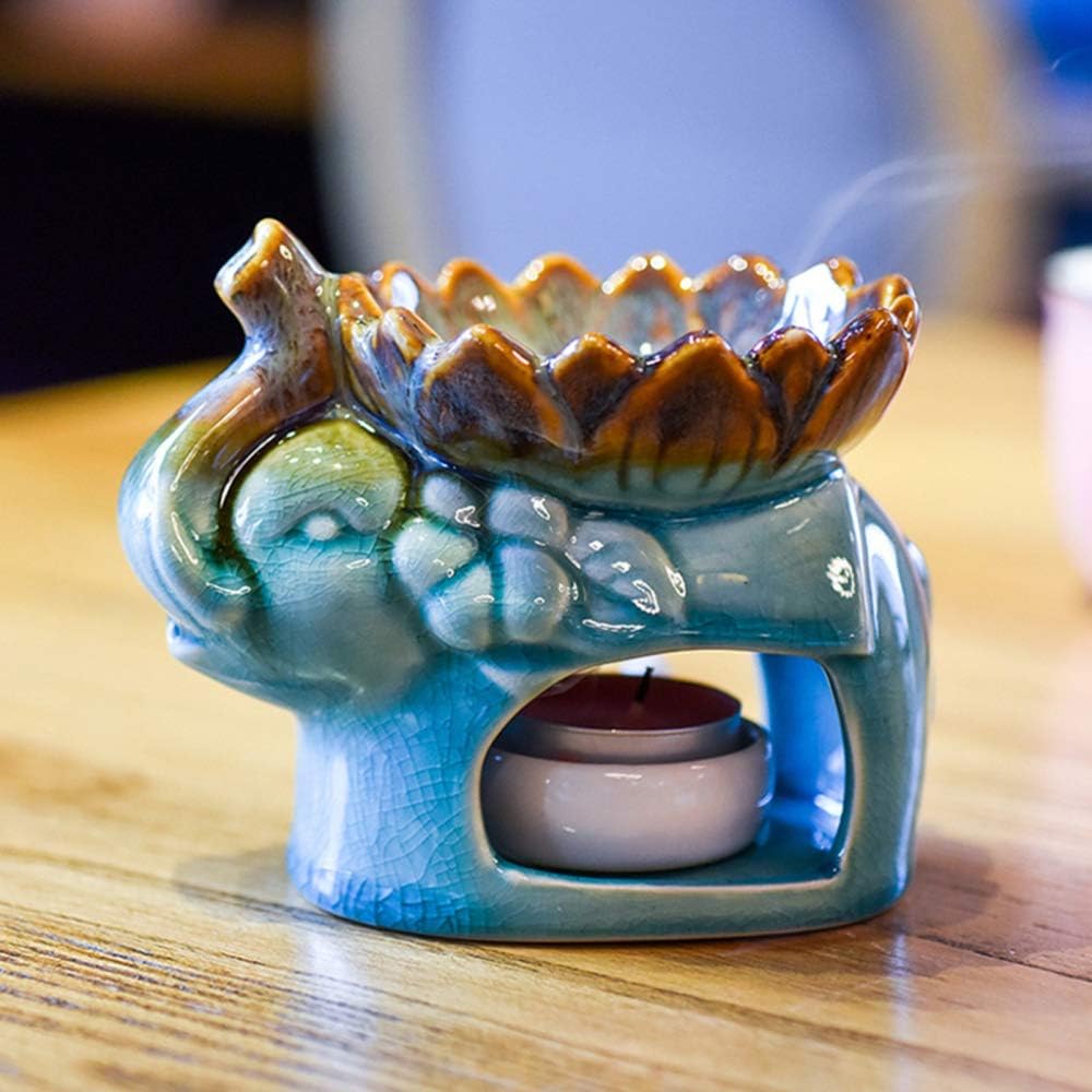 YUANP Ceramic Tealight Candle Holder Oil Burner, Essential