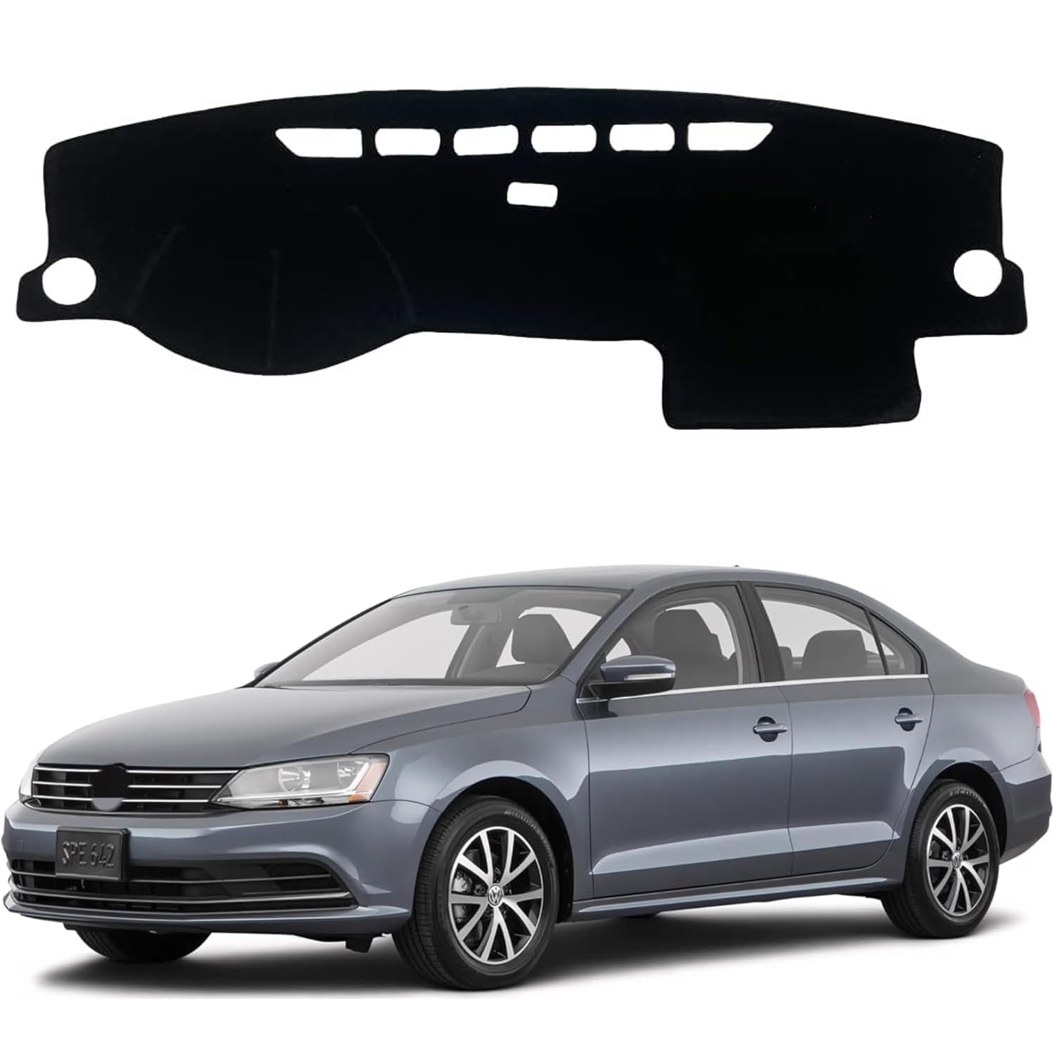 Photo 1 of IIKSDII Dashboard Cover Mat for VW Jetta 2011 2012 2013 2014 2015 2016 2017 2018 Accessories Dash Cover Dash Mat Sunshade Glare UV Rays Protector