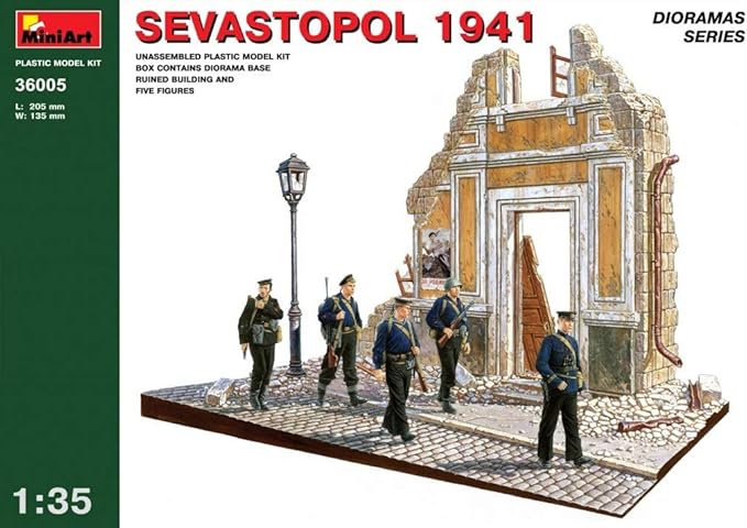 Amazon Co Jp ミニアート 絶版 1 35 セヴァストポリの戦い 1941 クリミア市街 W 石畳ベース ロシア海軍歩兵付き ホビー 通販