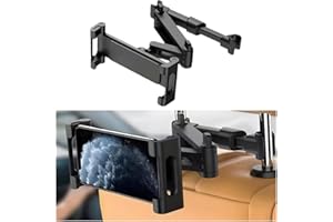 TSUGAMI Car Headrest Tablet Holder, Adjustable Extension Arm Vehicle Back Seat Phone Tablet Mount for Kids, Automotive Cellph