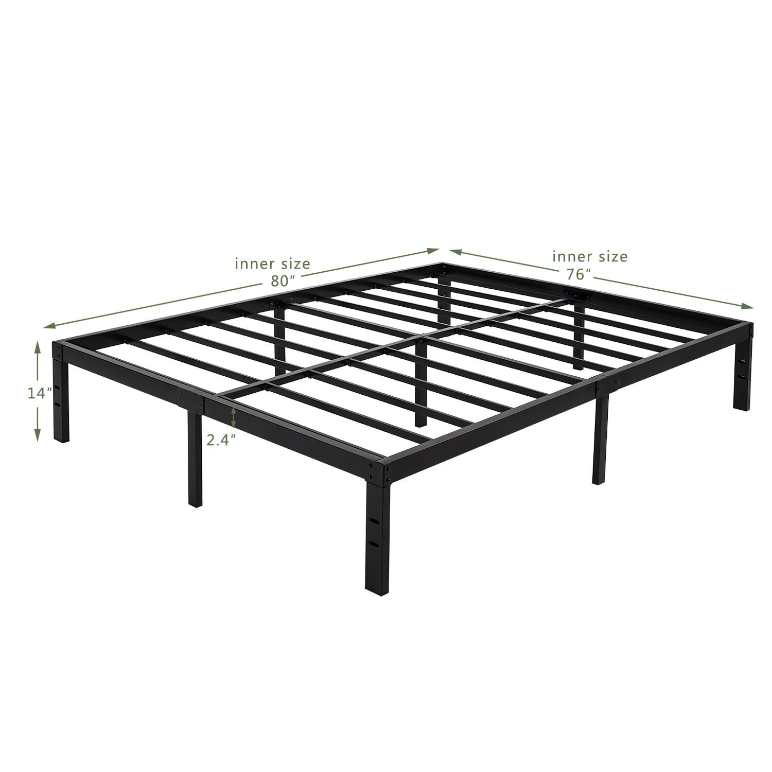 HOMUS 14 Inches Steel Slat Platform Bed Frame/Heavy Duty and Easy