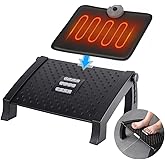 MyPlace Adjustable Height Foot Rest Under Desk at Work - 6 Height Sturdy Office Footrest - Added Heated Foot Mat - Non Slip Bottom - Straighten Back & Hip & Leg and Improve Posture…