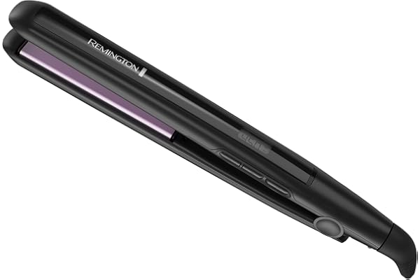 Remington 1" Anti-Static Flat Iron with Floating Ceramic Plates and Digital Controls, Hair Straightener, Purple, S5500