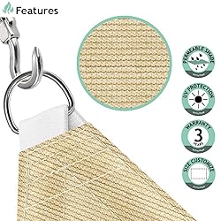 SunnyRoyal 8'x8'x11' Heavy Duty Sun Shade Sail