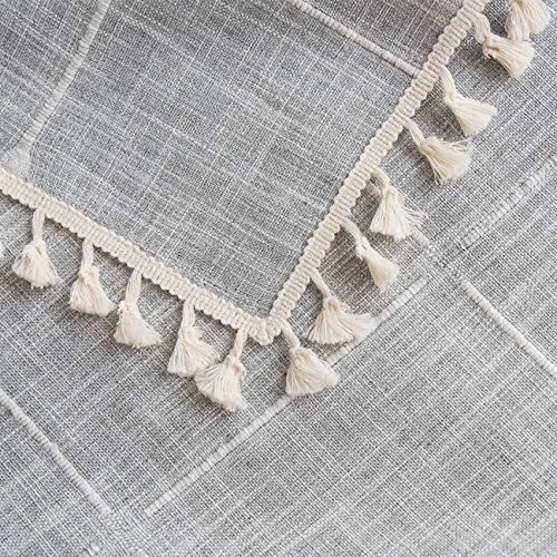 Grey Rustic Square Table Cloth (55"x70") - Cotton Linen Table Cloths for Kitchen - Dust-Proof Table Cover - Modern Decorative Dining Table Cover - Outdoor Patio Table Cover - Rectangle Tablecloth - Thumbnail 5