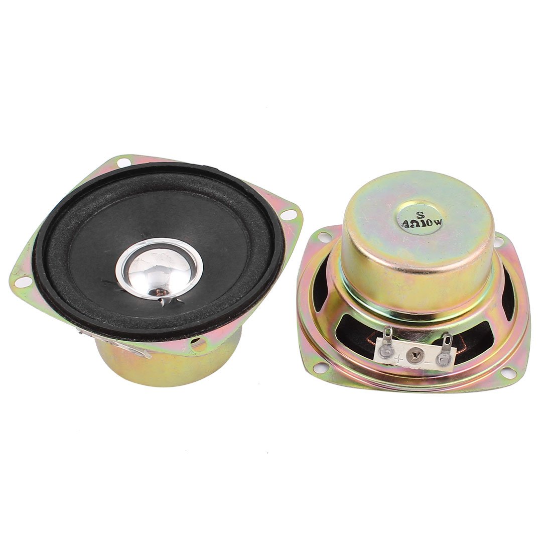 sourcing map 10W 4 Ohm Internal Magnet Speaker Loudspeaker 7.5 x 7.5 x 4cm 2Pcs