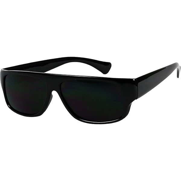 Plastic Oval Flat Top Locs Style Sunglasses UV Protection Retro Amazon.com: Eay E Cholo Old School Gansta Dark Blackout Lens  main image 2