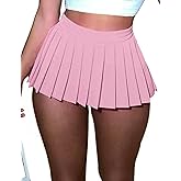 FireElf Mini Skirt for Women Pleated Skirts Y2K Sexy Skirt High Waist Schoolgirl Skirt Elastic Waistband Cosplay Club Outfits