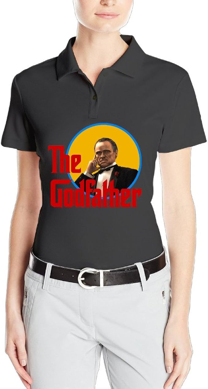 Women's The Godfather Short Sleeve Polo T-Shirt Black XX-Large at Amazon Womenâs Clothing store