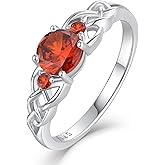 STARCHENIE Celtic Knot Ring for Women 925 Sterling Silver 3-Stone Promise Ring Size 5-10