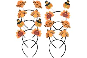 UMEELR 8Pcs Thanksgiving Headbands, Turkey Hat Headband for Women Man Kids, Give Thanks Harvest Day Party Hair Hoop Head Bands Costume Accessories