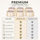 1ABOVE Clear Packing Tape 48mm x 66m Six Rolls 54 Microns Heavy Duty view 2