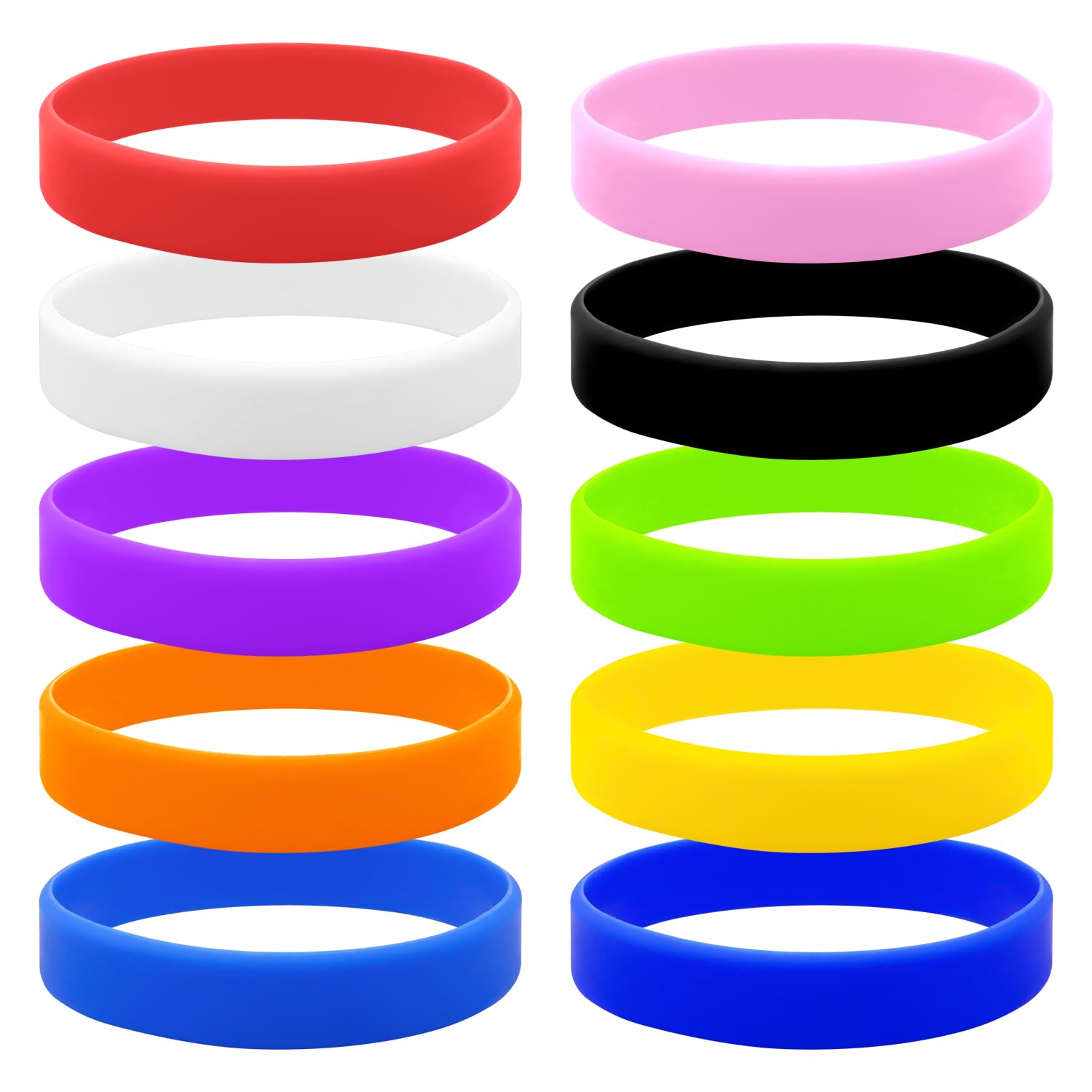 Silicone Wristbands Pack of 10, Personalised Colours Available Anti-Static School Sports Party Wristbands for Men, Women, Boys, Girls