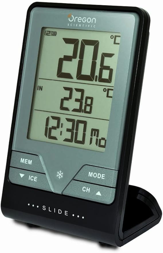 Oregon Scientific Touch & Slide Termometro con Orologio