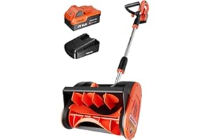 VOLTASK Cordless Snow Shovel, 24V | 12-Inch Snow Blower Cordless, Battery Snow Shovel with Directional Plate & Adjustable Front Handle (4-Ah Battery & Quick Charger Included)