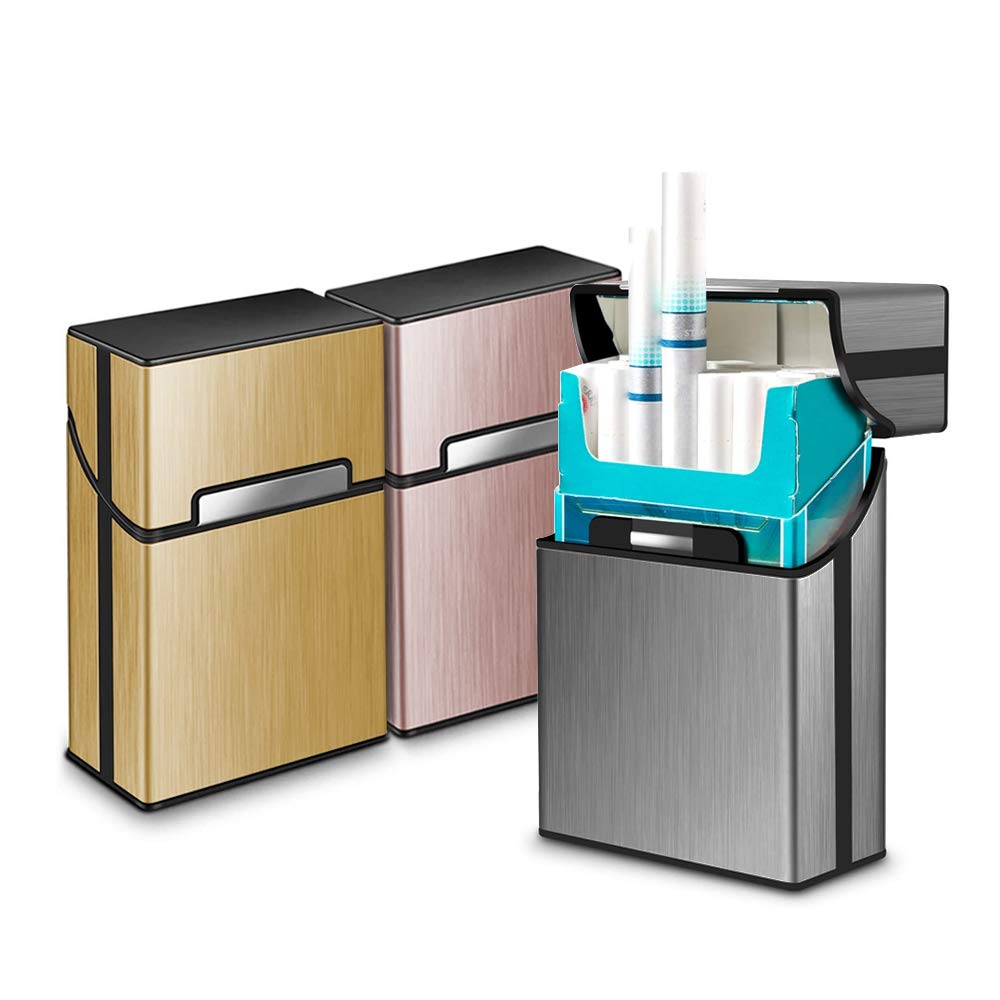 Lightweight Aluminum Cigarette Case Holder (Gray Pink Gold)