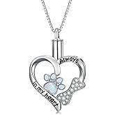 WINNICACA Urn Necklaces for Ashes Sterling Silver Cremation Jewelry for Ashes Urns for Human Ash Pendant Necklace with Funnel Filler Kit