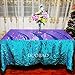 DUOBAO Aqua to Lavender Gradient Sequin Tablecloth:50x50 Inch Sparkly Mermaid Table Cover for Party Decorations
