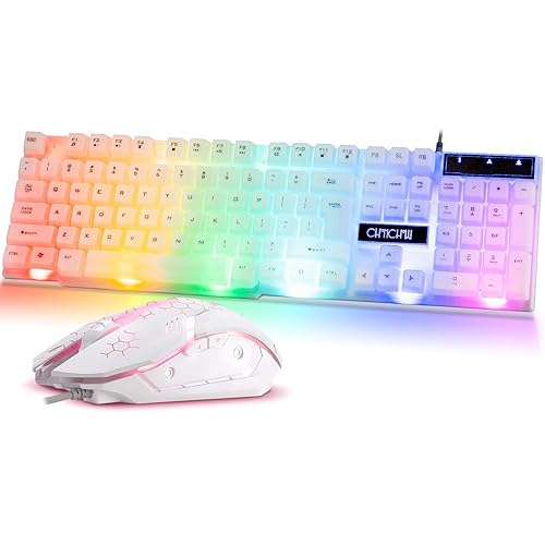 CHONCHOW RGB Gaming Keyboard and Mouse Combo,USB Wired Light Up