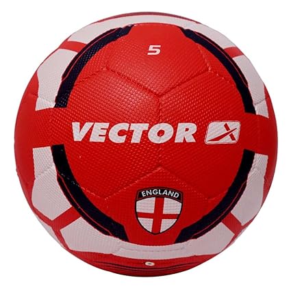 Vector X England Rubber Football (Color : Red-White , Size : 5 )