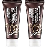 MIZON Snail Repairing Foam Cleanser Snail Mucin Face Wash Soft Face Cleanser for Pores and Blackheads Moisturizing Formula Korean Skincare (2.02 fl oz) (2 pack)