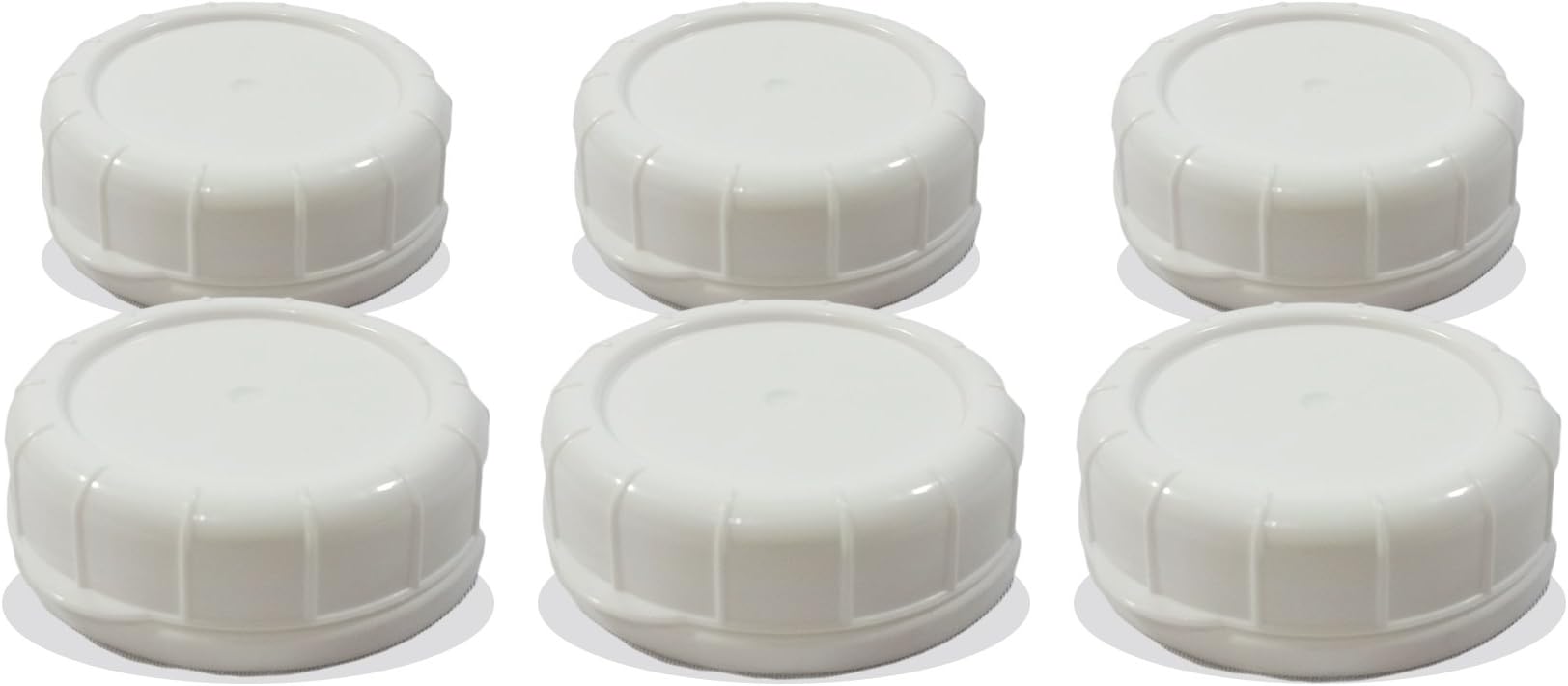Replacement Glass Milk Bottle Lids 48 mm Caps for Libbey and Stan-Pac (6 Pack White)