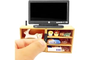 LYNKAYE Dollhouse Decoration Accessories,1:12 Fireplace TV Miniature Furniture Room Wooden Vintage Fireplace Mini Furniture