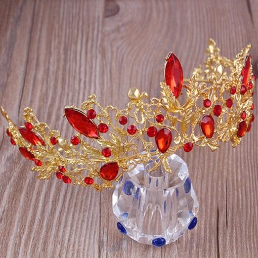 Amazon Com Mayanyan Bridal Crown Headwear Fashion Crystal Red