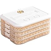 Rzmyencg 4-Layer Food Storage Containers with Lids,Cookie Storage Containers,Good Sealing Dumpling Box,Stackable Snack Container,Time Recoder