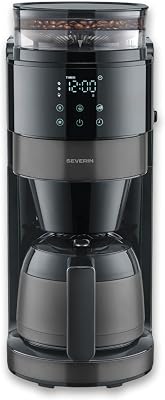 Machine à café filtre avec broyeur intégré et verseuse isotherme - S-Taste AromaOne- 1,25L jusqu'à 10 tasses - Affichage LED tactile - Stop goutte & arrêt automatique - Inox foncé, KA 4831