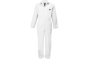Natural Uniforms Mens Long Sleeve Zip Up Twill Coverall, Stain and Wrinkle Resistant