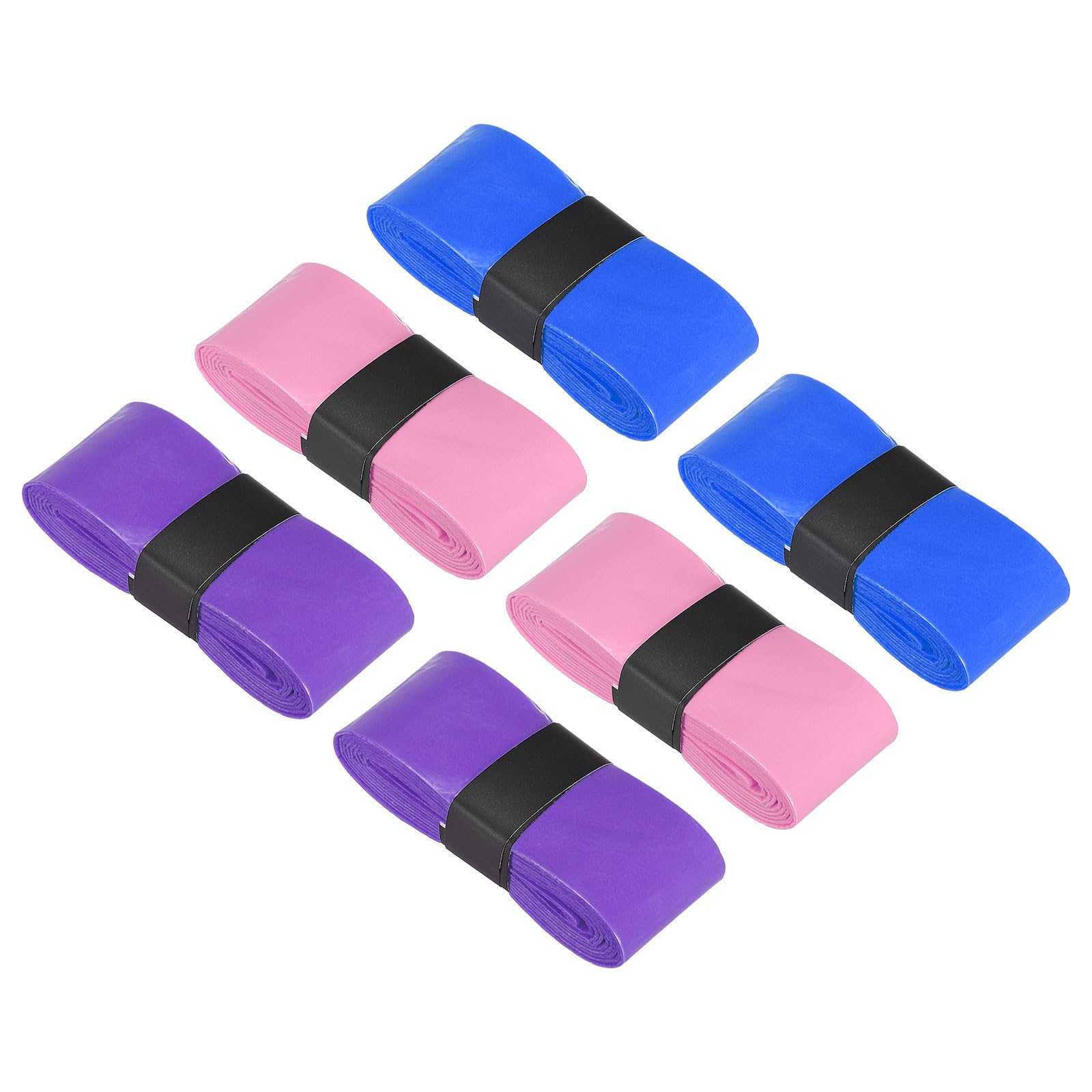 PATIKIL 43.3" Tennis Racket Grip Tape, PU Overgrip Stretchy Non-Slip Absorb Sweat for Badminton Fishing Rod, Purple Light Pink Blue