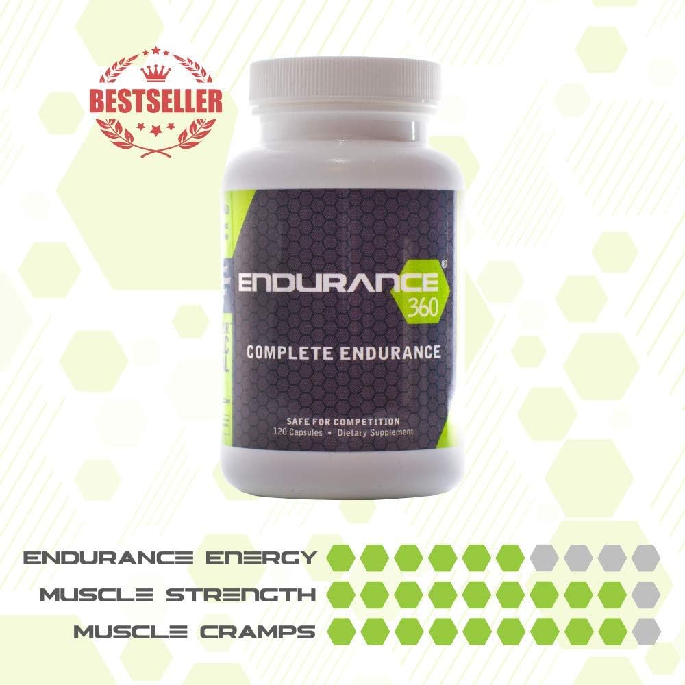 Endurance360 Complete Sports Performance for Runners, Cyclists, Triathletes and Ultra Athletes. Designed for Aerobic Energy, Recovery, Boost Vo2 Max, Muscle Cramp with Electrolytes and Aminos: Health & Personal Care