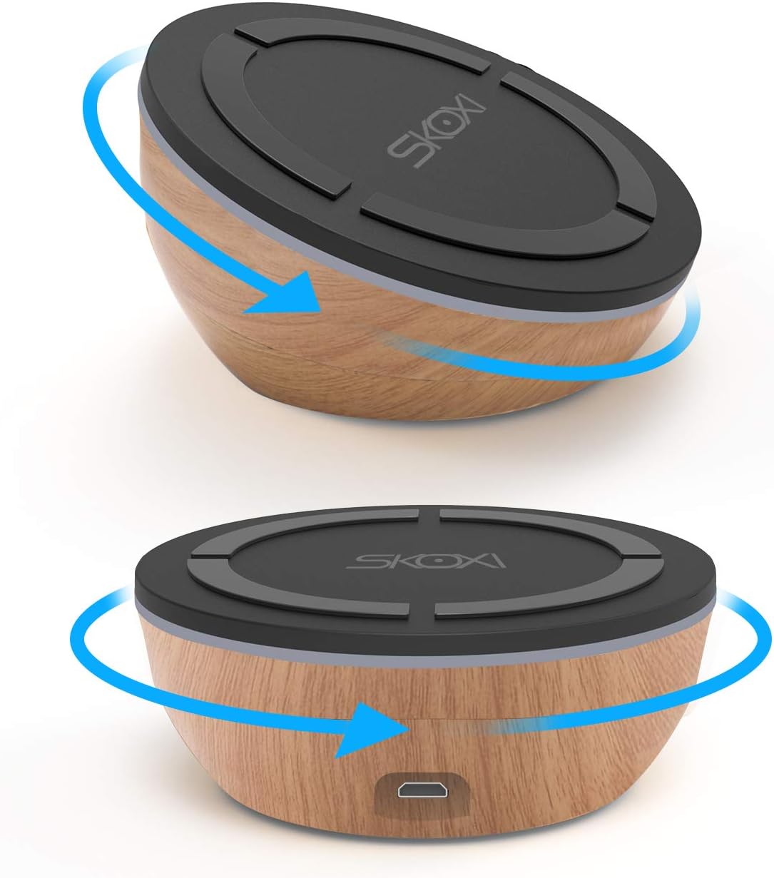 SKOXI Fast Wireless Charger, Twisty 10W Wireless Charging Pad and Adjustable Stand, Qi-Certified, Compatible iPhone XR/Xs Max/XS/X/8/8 Plus, Fast Charging Galaxy S10/S9/S9+/S8/S8+ and More