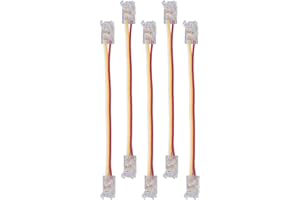 10Pcs LED Light Strip Connectors, 3Pin 8mm Safe PC Strong Compatibility COB LED Strip Connectors, with Quick Flexible Connect