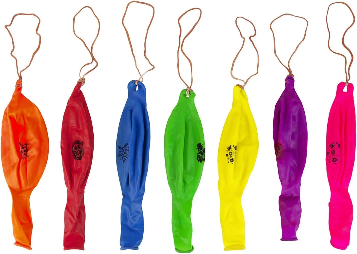 WedDecor Large Punch Printed Party Balloons 20 Pack for Kids Party, 12 inches Indoor and Outdoor Latex Baloons with Elastic Bands Birthday Party Christmas Rainbow Party Bag Fillers, Multi Colour