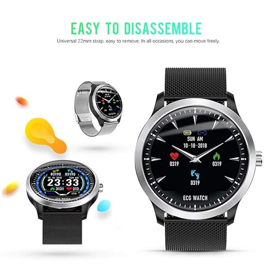 Amazon.com: Smartwatch N58 ECG PPG - Reloj inteligente con ...