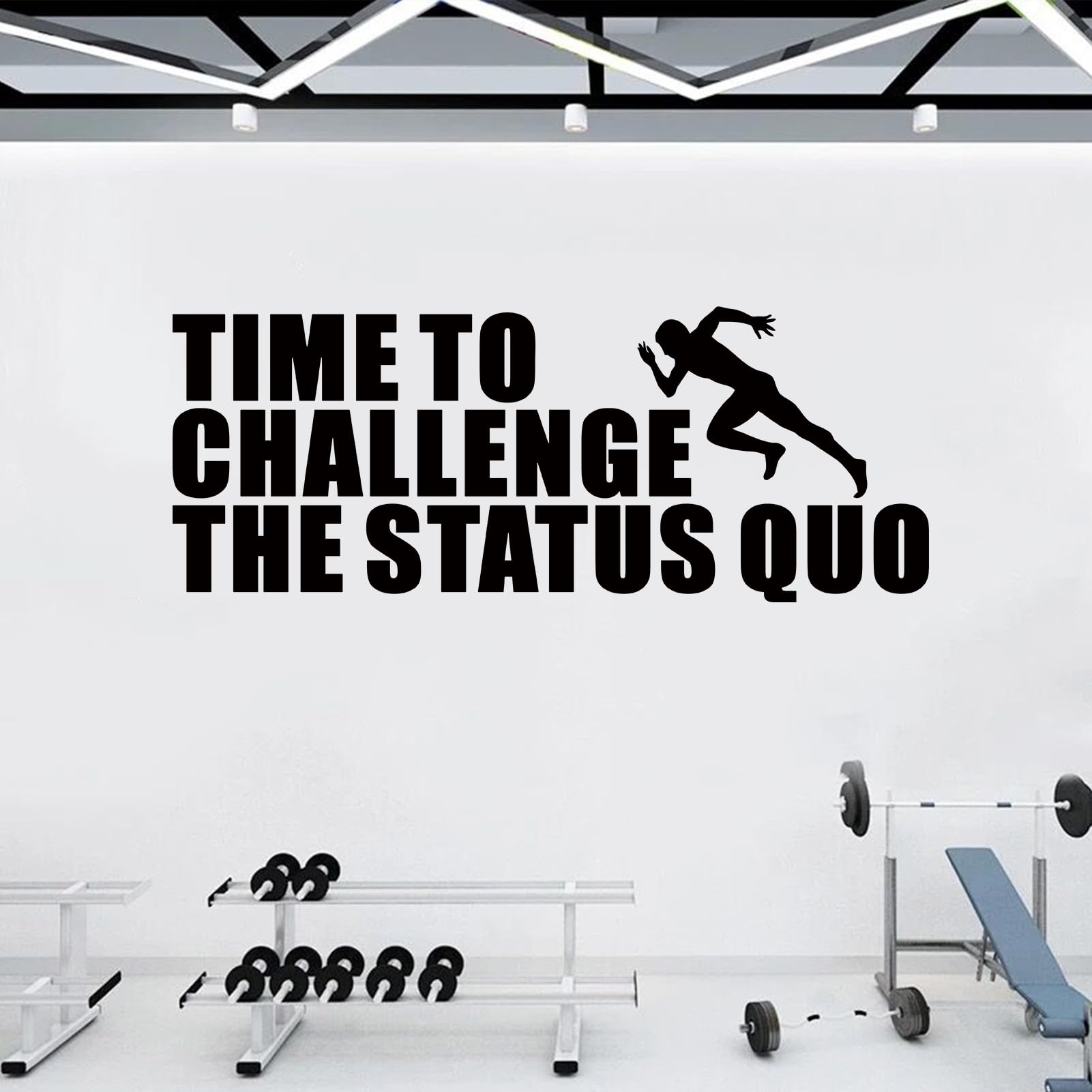 Inspirational Quotes Wall Decals for Gym: Office Motivational Positive Vinyl Art Wall Stickers for Classroom School Bedroom Living Room - Time to Challenge The Status Quo 32" X 12.5"