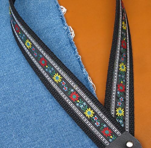 Trophy WILDFLOWERS USA-made Cotton A & F style Mandolin Strap
